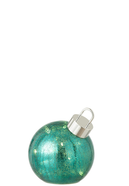 Ball LED Glass Turquoise Small