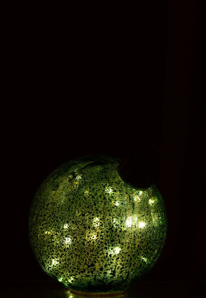 Ball LED Glass Turquoise Medium