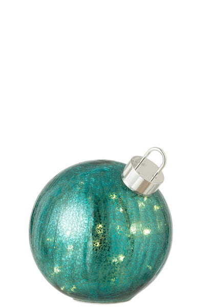 Ball LED Glass Turquoise Medium