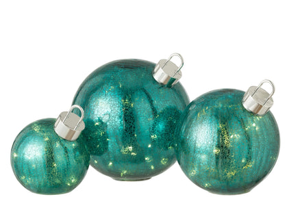 Ball LED Glass Turquoise Large