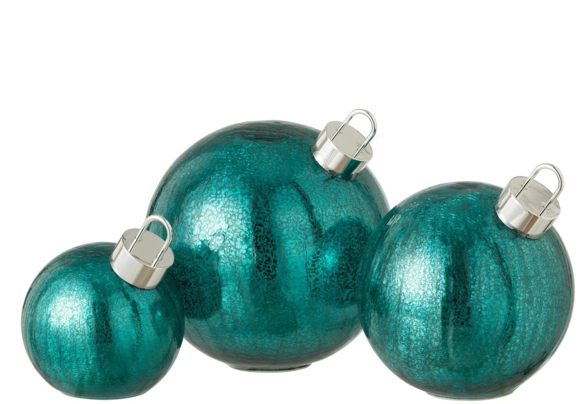 Ball LED Glass Turquoise Large
