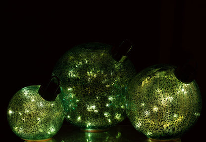 Ball LED Glass Turquoise Large