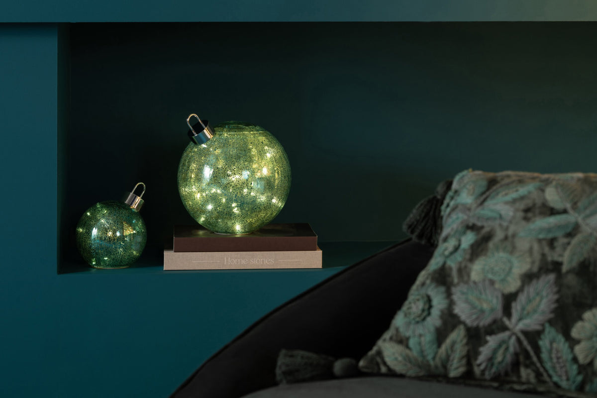 Ball LED Glass Turquoise Large