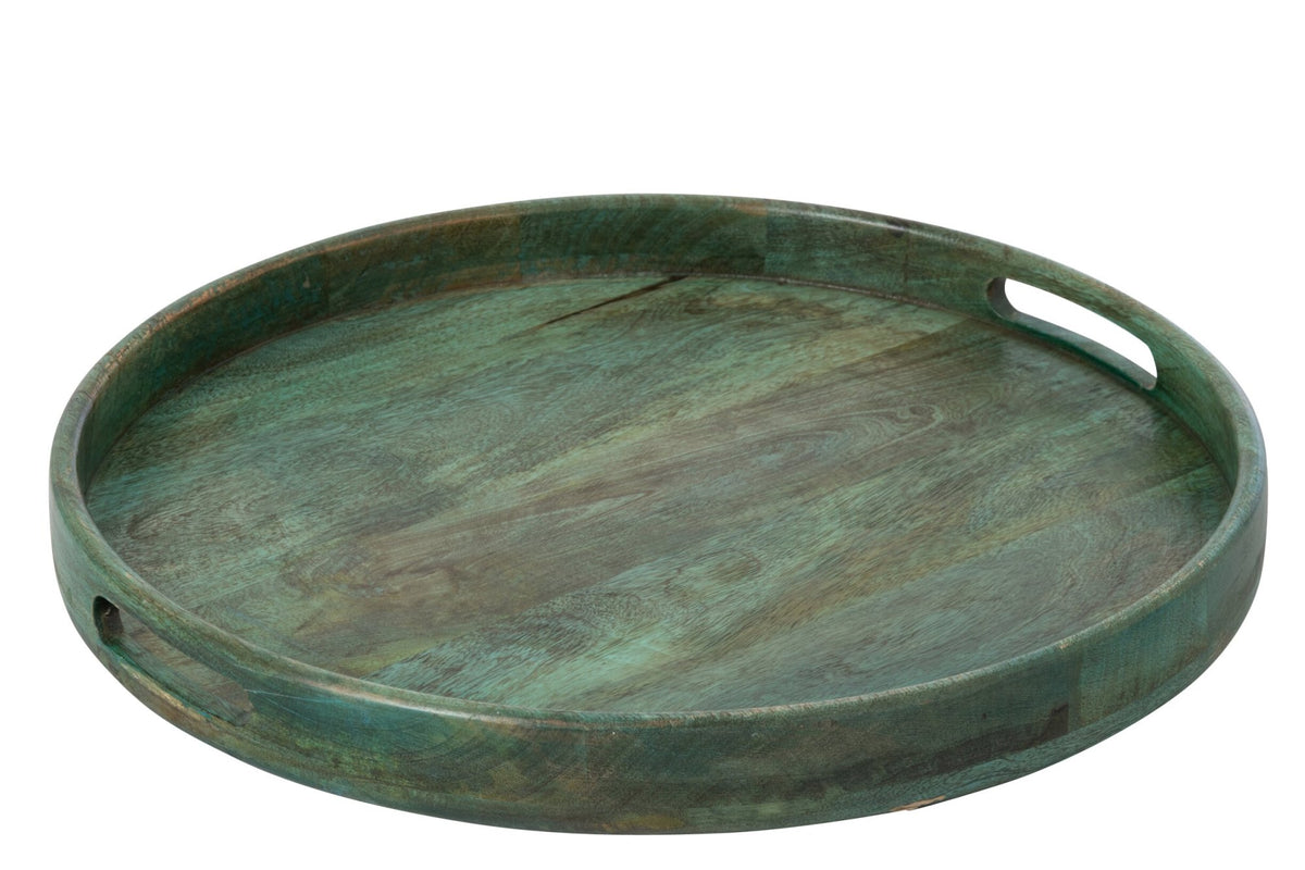 Dienblad mango hout donkergroen