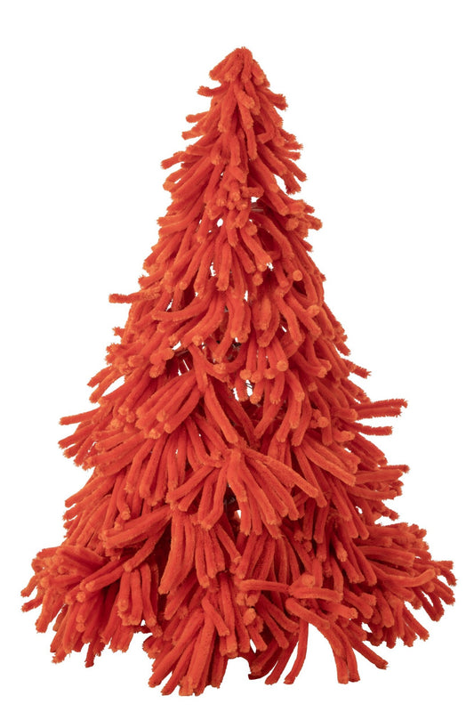 Christmas Tree Fluffy Polyester Dark Orange Large