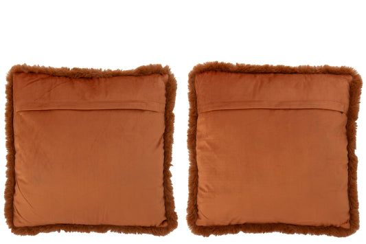 Cushion Dog + Crown Polyester Rust Brown Assortment Of 2