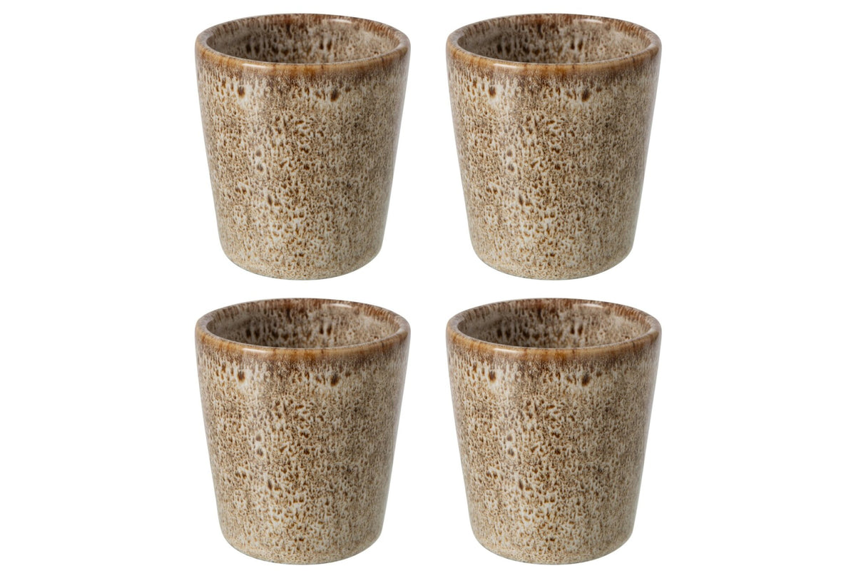 Set van 4 kop porselein taupe
