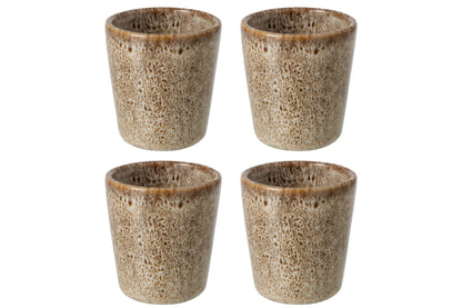 Set van 4 kop porselein taupe