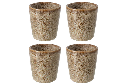 Set van 4 kop porselein taupe