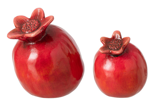 Set Of 2 Pomegranate Clay Red