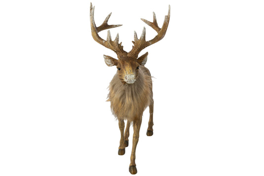 Reindeer Polyresin Dark Brown/Beige Large