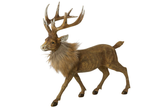 Reindeer Polyresin Dark Brown/Beige Large