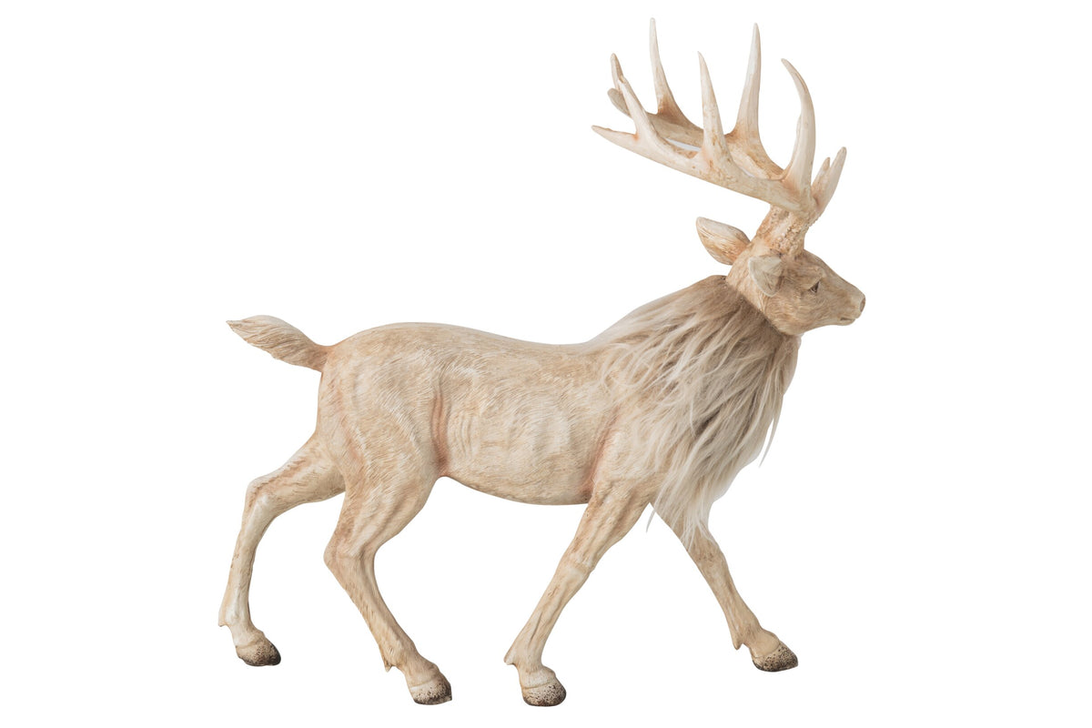 Reindeer Polyresin Light Beige Large