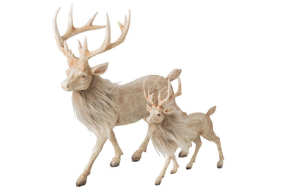 Reindeer Polyresin Light Beige Large