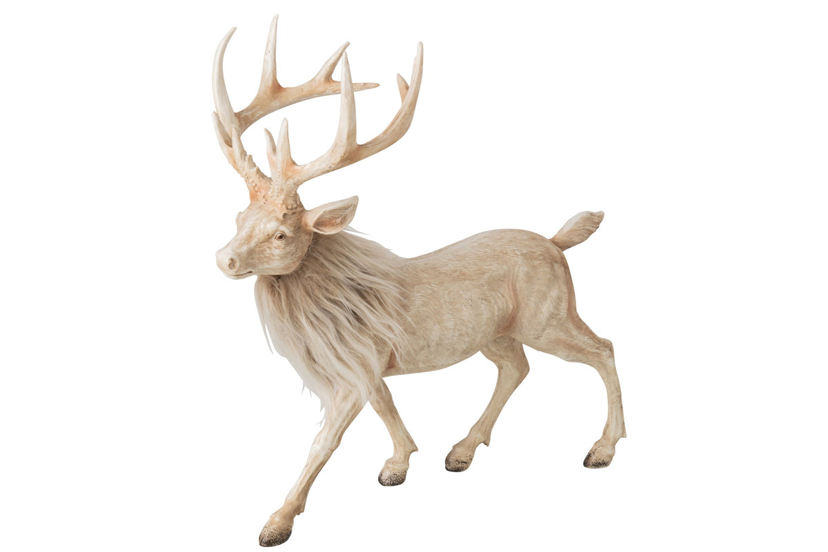 Reindeer Polyresin Light Beige Large