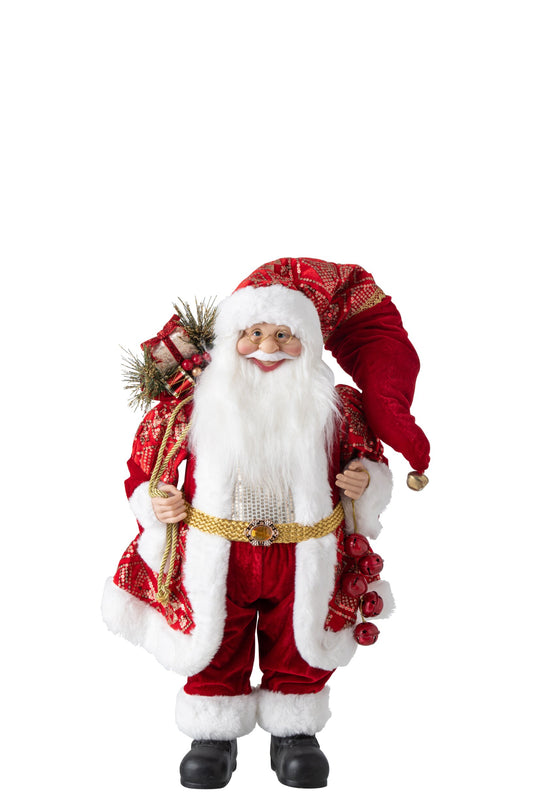 Santa Claus Synthetic Christmas Red Medium