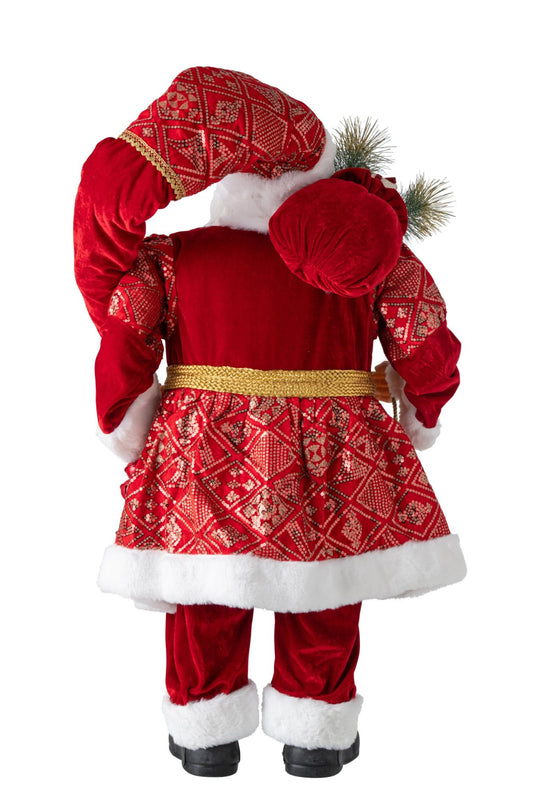 Santa Claus Synthetic Christmas Red Large