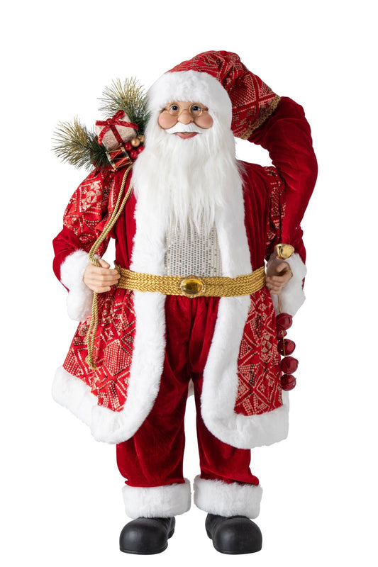 Santa Claus Synthetic Christmas Red Large