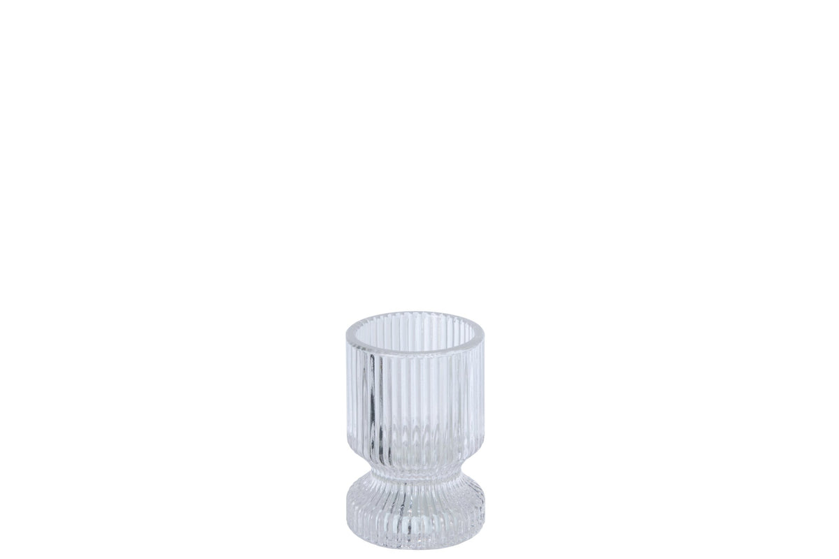 Theelichthouder Rond Glas Transparant