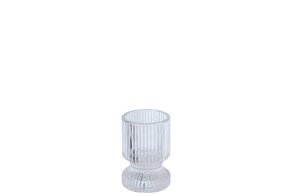 Theelichthouder Rond Glas Transparant
