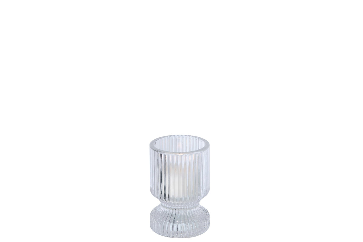 Theelichthouder Rond Glas Transparant