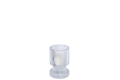 Theelichthouder Rond Glas Transparant