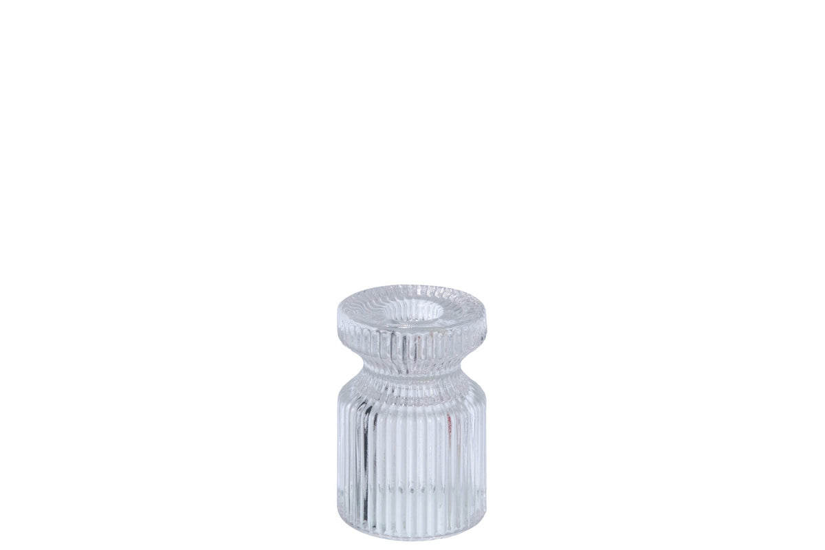 Theelichthouder Rond Glas Transparant