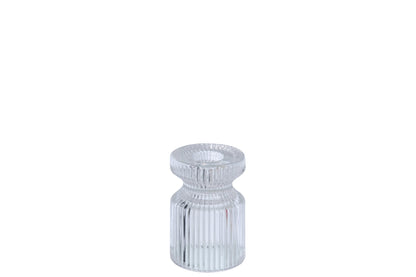 Theelichthouder Rond Glas Transparant
