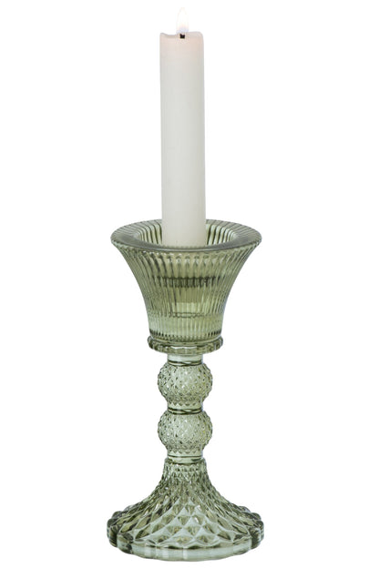 Theelichthouder Glas Olijfgroen
