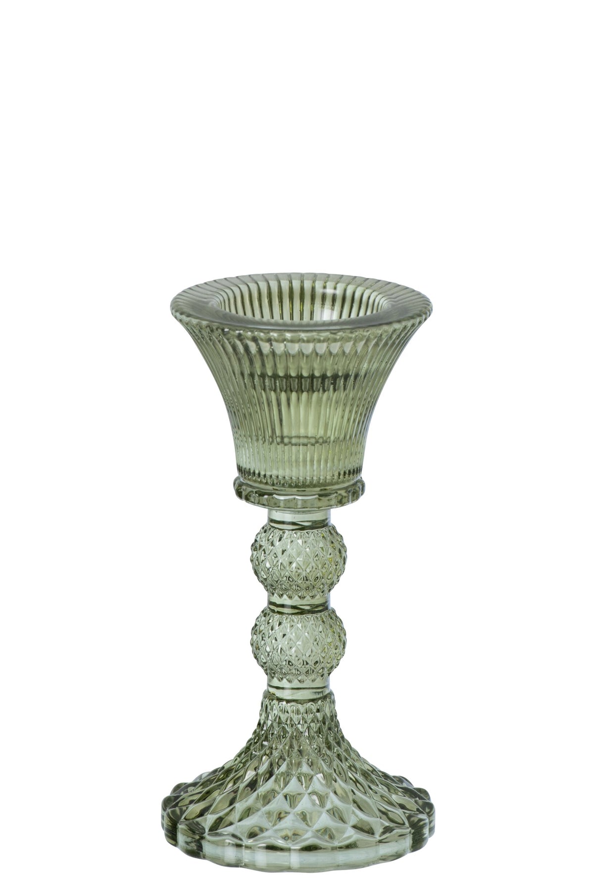 Theelichthouder Glas Olijfgroen