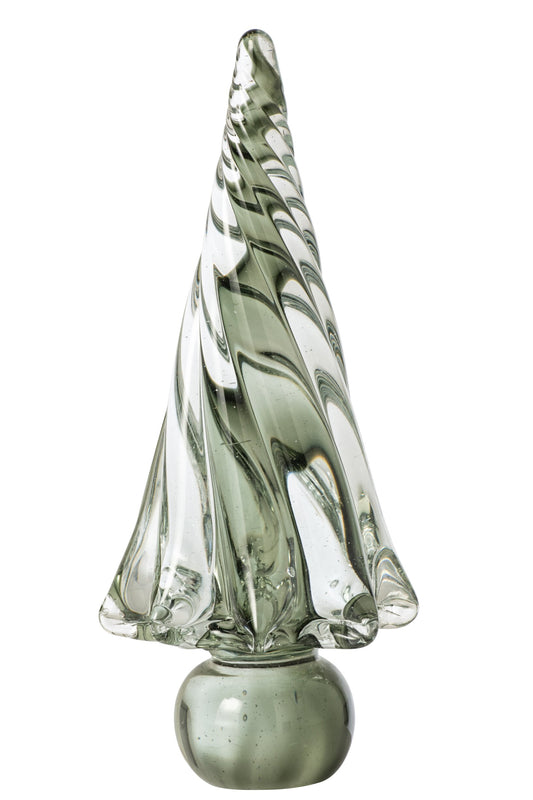 Christmas Tree Glass Green