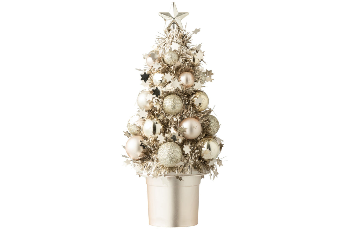 Christmas Tree Baubles Polystyrene Greige