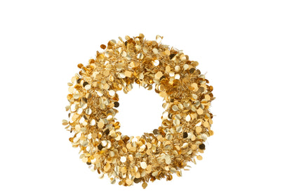 Wreath Sparkling Polystyrene Gold Medium