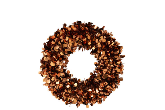 Wreath Sparkling Polystyrene Brown Medium