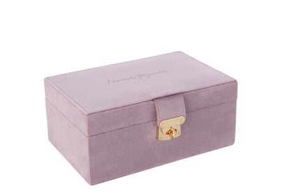 Jewelry box organizer compartments velvet lilac