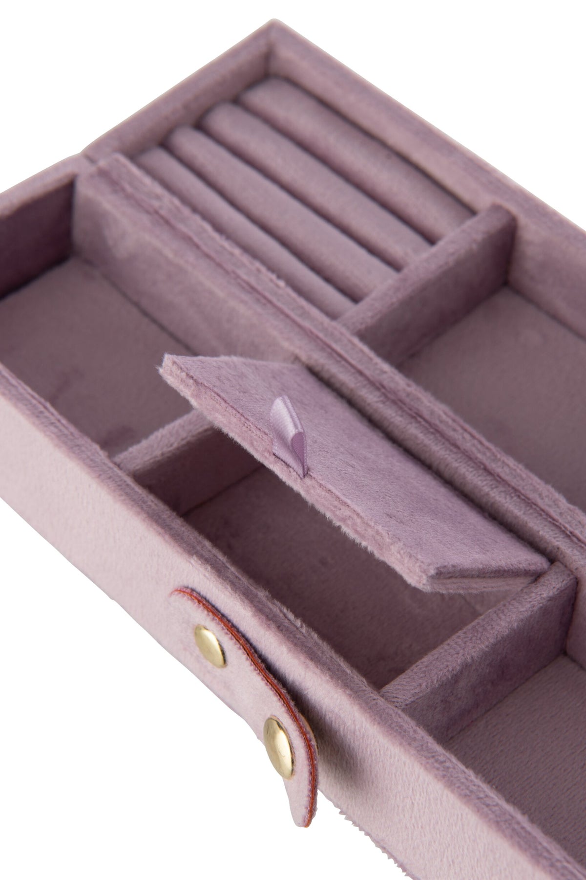 Jewelry box organizer compartments velvet lilac
