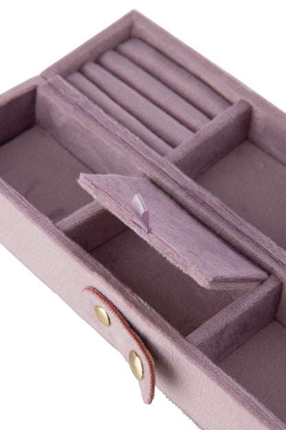 Jewelry box organizer compartments velvet lilac