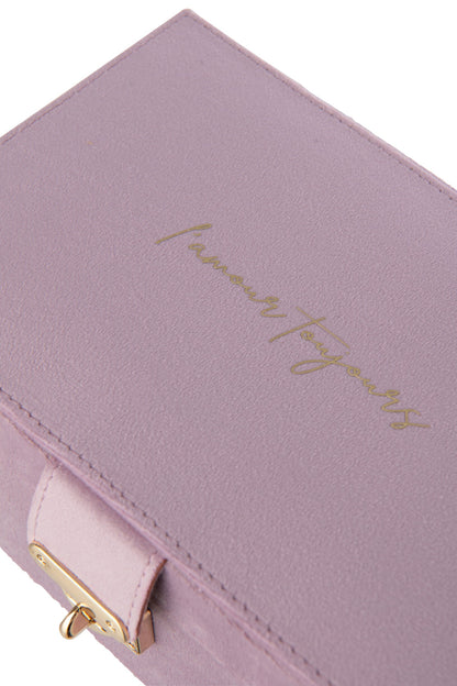 Jewelry box organizer compartments velvet lilac