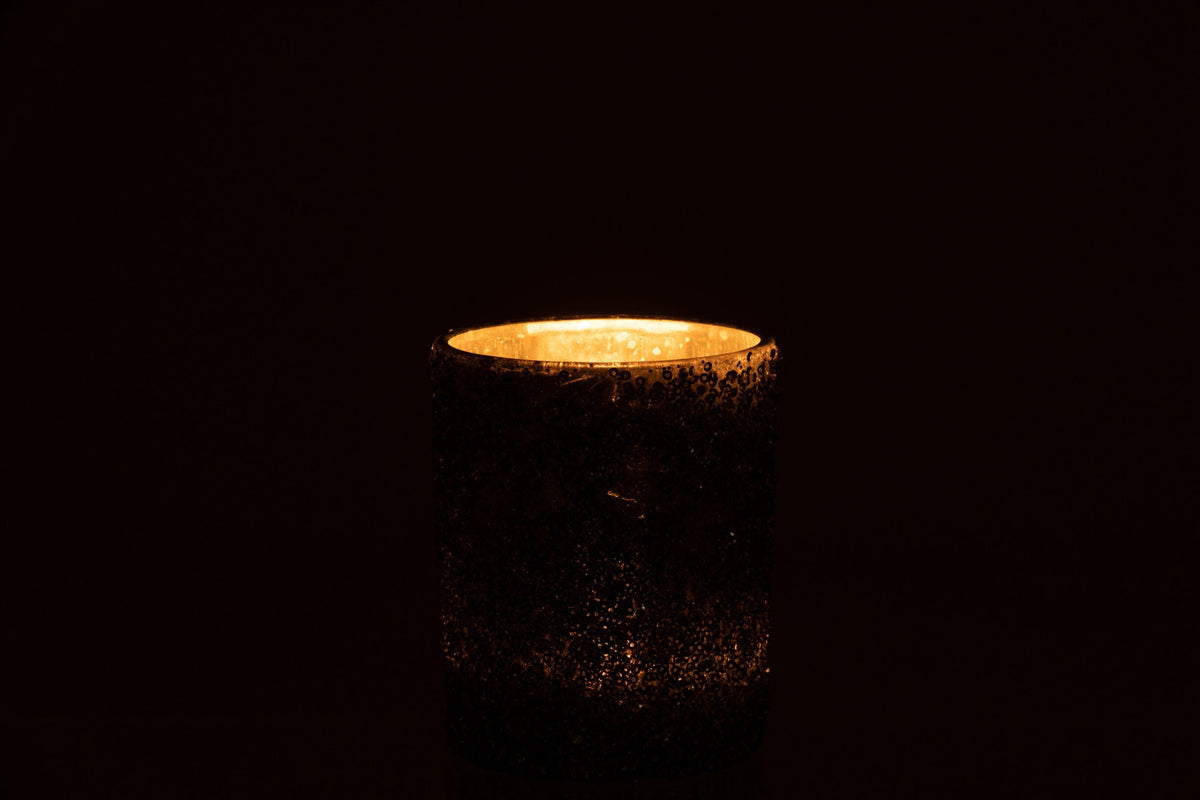 T-Lichthouder Glitter Glas Smokey Grijs Large