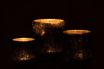 T-Lichthouder Glitter Glas Smokey Grijs Large