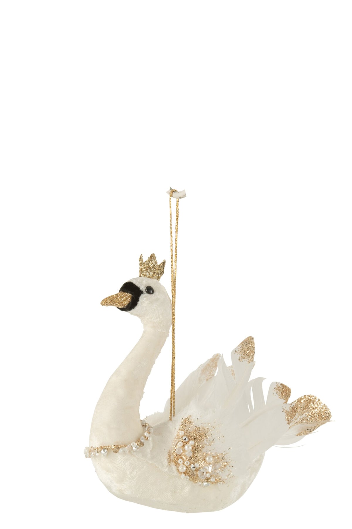 Hanger Swan Feathers Velvet Ecru Gold
