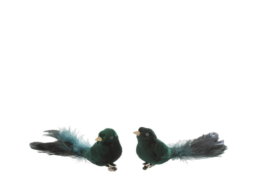 Bird+Clip Velvet Green Assortment Of 2