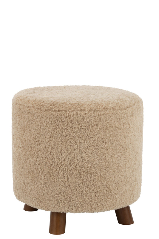 Pouf Sheep Leg Polyester Beige