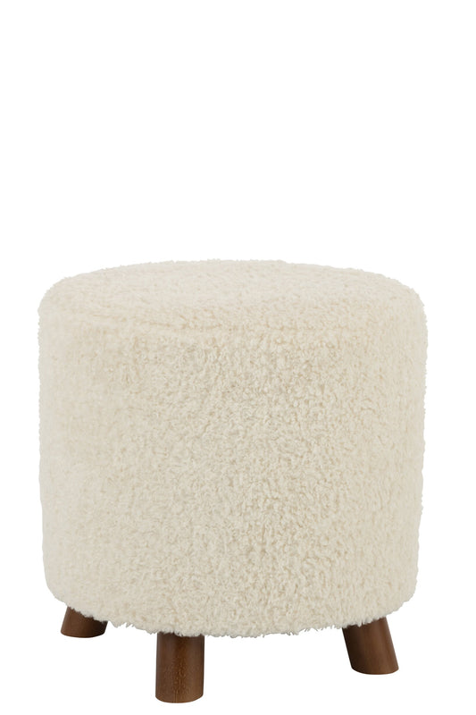 Pouf Sheep Leg Polyester White