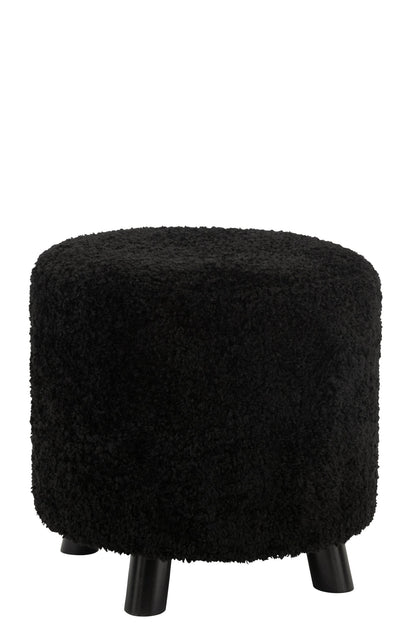 Pouf Sheep Leg Polyester Black
