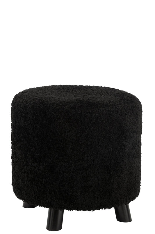 Pouf Sheep Leg Polyester Black