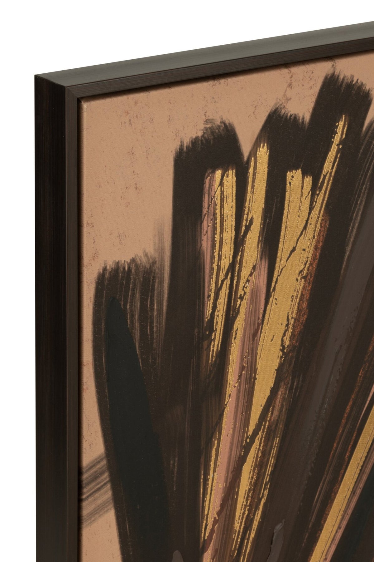 Frame African Woman Stripes Wood/Canvas Brown/Black