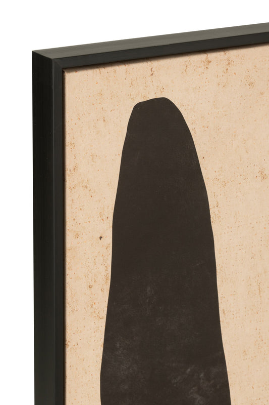 Frame Leaf Abstract Wood/Canvas Brown/Black