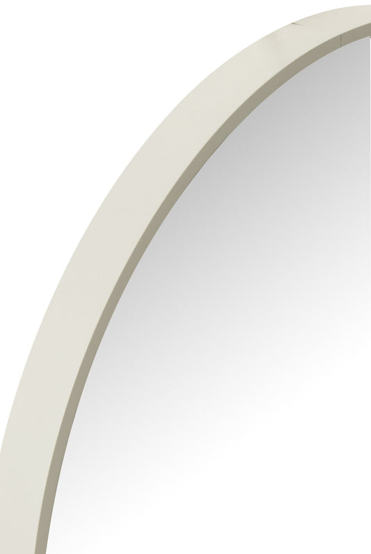 Mirror Round Glass/Metal White Small
