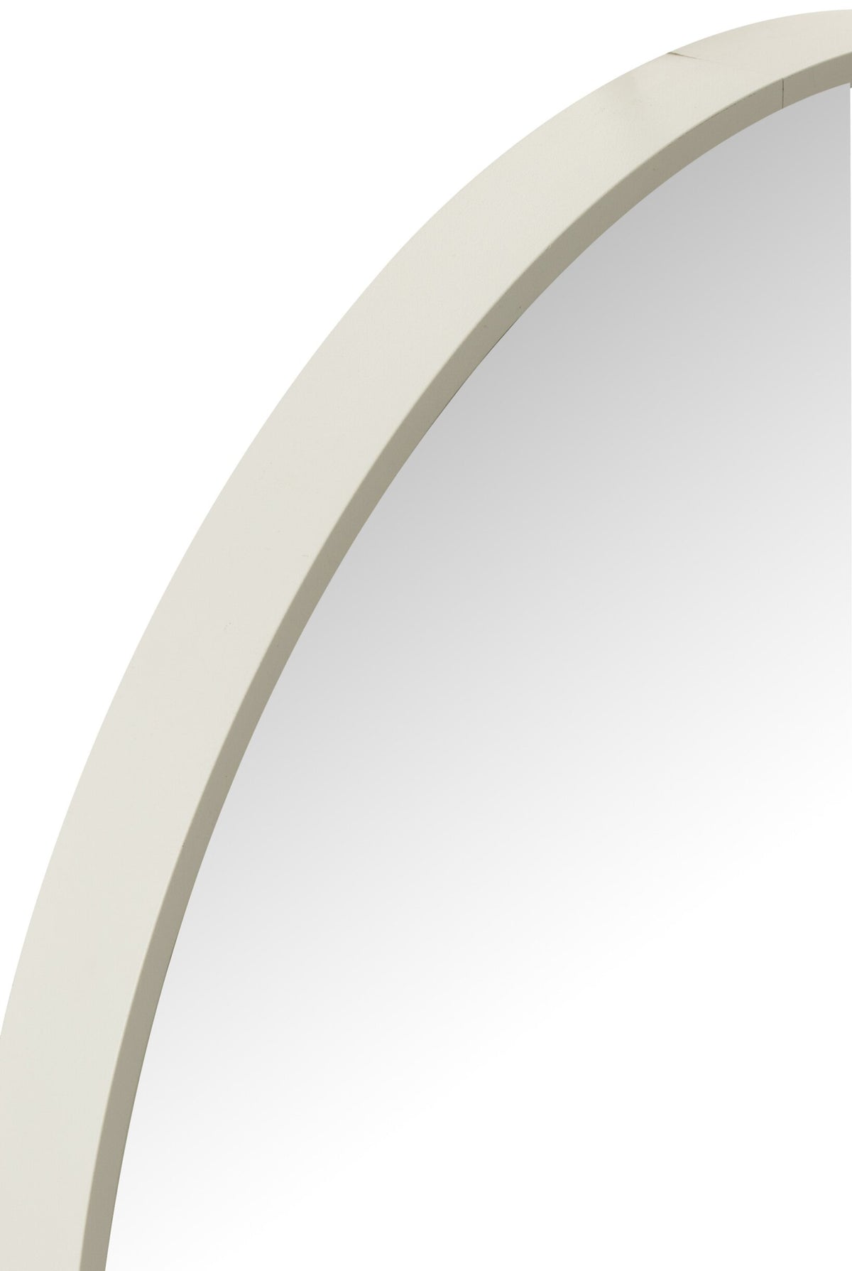 Mirror Round Glass/Metal White Large